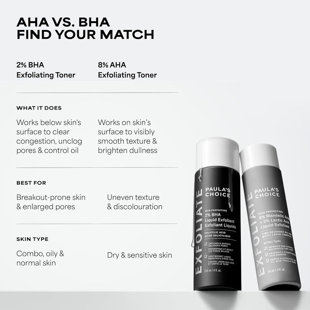 Exfoliant liquide Paula's Choice Skin Perfecting 2% BHA à l'acide salicylique, exfoliant doux pour le visage contre les points noirs, les pores dilatés, les rides et ridules, format voyage, flacon de 30 ml