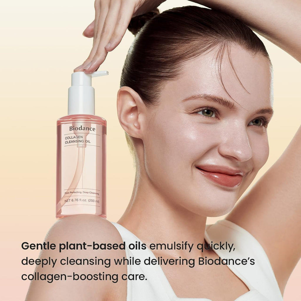 BIODANCE Huile Nettoyante au Collagène, Nettoyant Huile Visage, Démaquillant Doux non Comédogène, Élimine les Points Noirs et les Points Blancs pour Peaux Sensibles, Peaux Grasses, Soin Coréen, Cadeaux pour femmes | 6,76 fl. oz. (200 ml)