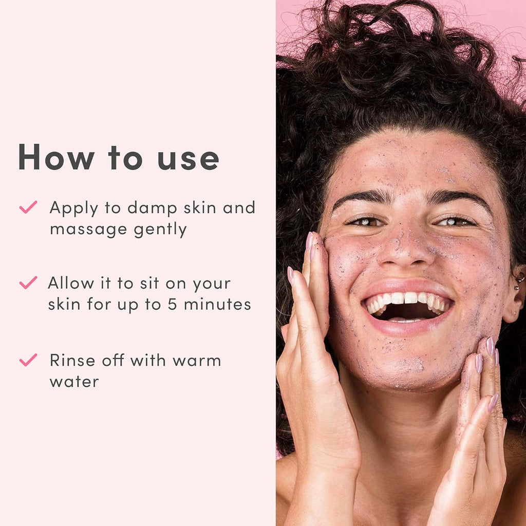 Sand & Sky Gommage exfoliant visage à l'argile rose australienne avec AHA et poudre de perles - Exfoliant doux physique et chimique pour une peau lisse, réduit la texture de la peau