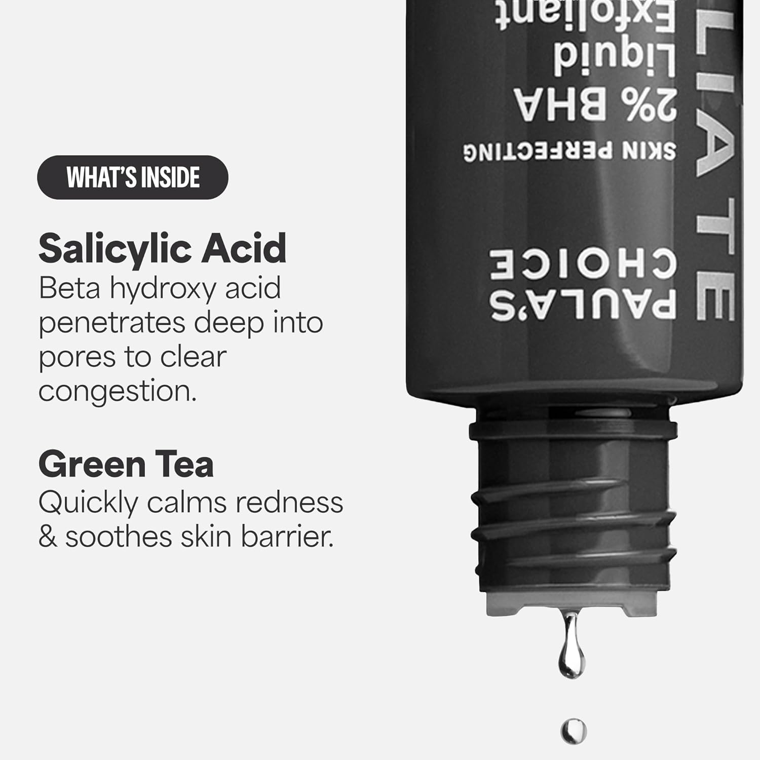 Exfoliant liquide Paula's Choice Skin Perfecting 2% BHA à l'acide salicylique, exfoliant doux pour le visage contre les points noirs, les pores dilatés, les rides et ridules, format voyage, flacon de 30 ml