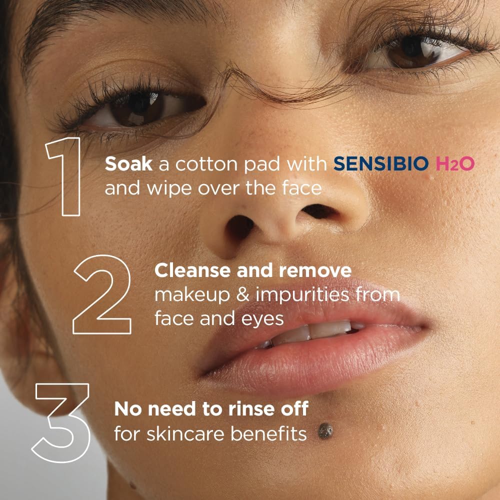 BIODERMA Sensibio H2O Eau Micellaire - Nettoyant Démaquillant Apaisant Visage pour Peaux Sensibles, 500ml