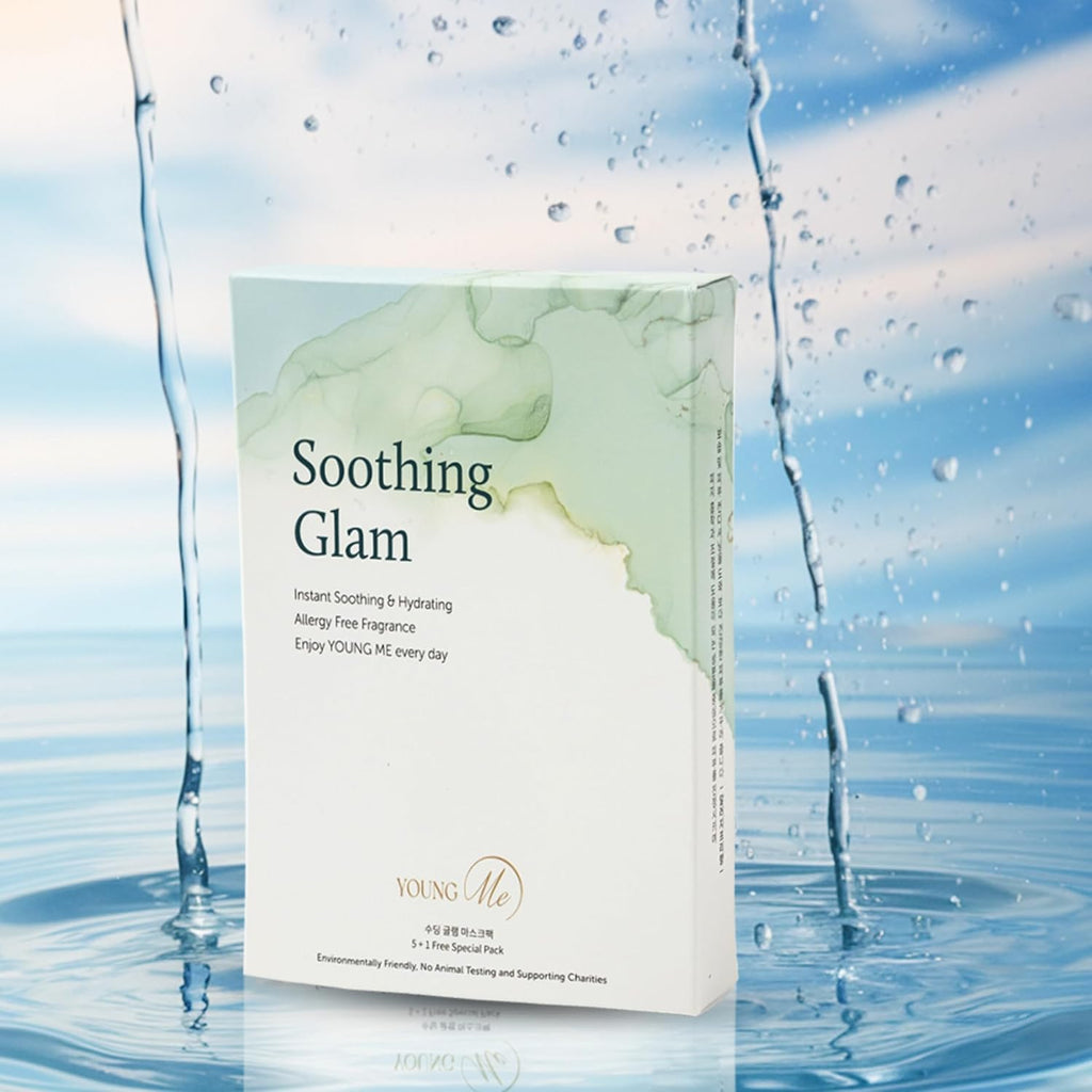 Masque Tissu Coréen Apaisant et Glamour YoungMe 25g 1 Unité | Hydratation Après-Soleil Masque Visage Apaisant infusé d'Aloe Vera, CICA, Acide Hyaluronique