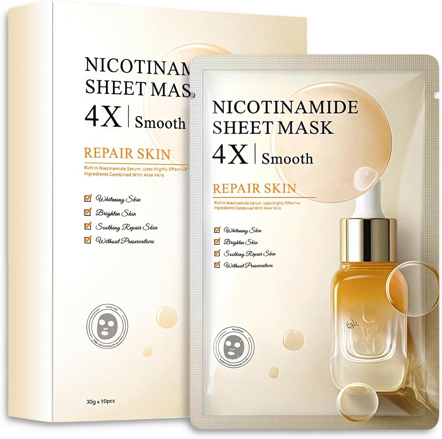 12 masques faciaux coréens, masque en feuille de collagène avec acide salicylique, hydratant et apaisant pour une peau lisse et saine (masque en feuille hydratant et apaisant)