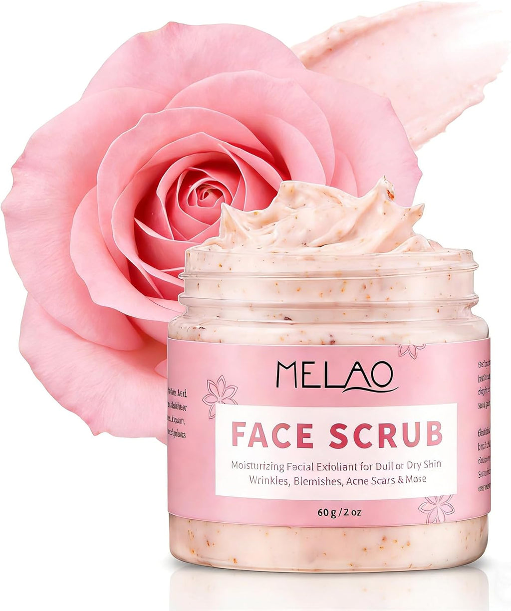 Gommage Visage 60g au Rétinol et Acide Salicylique - Exfoliant Doux pour une Peau Lisse - Formule Naturelle au Beurre de Karité, Huile de Jojoba et Vitamine E, Vegan & Sans Cruauté Animale