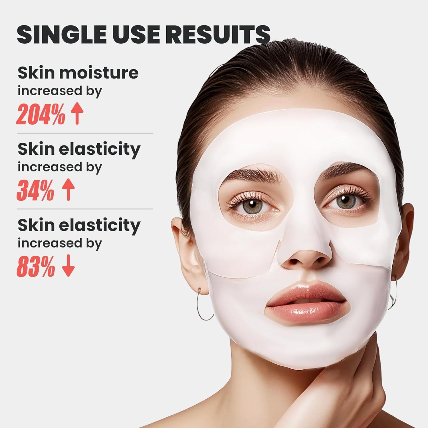 Hydro Cera-nol Real Deep Mask, Masque de nuit à l'hydrogel, Masque facial hydratant pour peaux sensibles, Réduit les rougeurs et apaise rapidement, Soin coréen, Bas de Noël (34g x 4 masques)