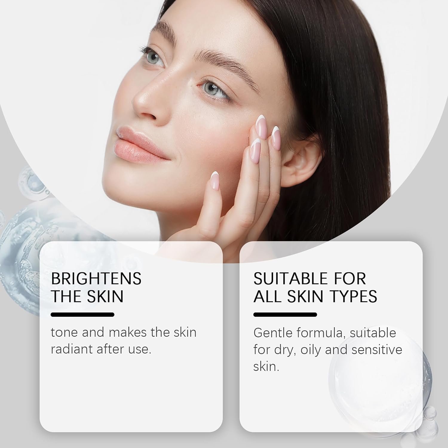Ampoule exfoliante douce au riz pour le visage et le corps (2 pièces) - Exfoliant au riz noir et blanc, affine et lisse le grain de peau, hydratation profonde, convient à tous les types de peau