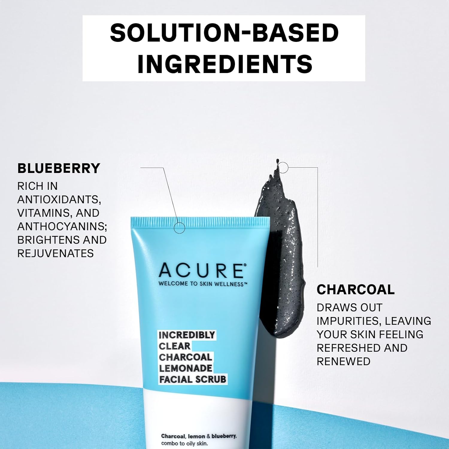 Acure Brightening Facial Scrub - Exfoliating Face Wash, Gentle Daily Scrubber & Exfoliator for Women & Men for Radiant Skin, Cleansing Wash with Sea Kelp & French Green Clay - 118ml