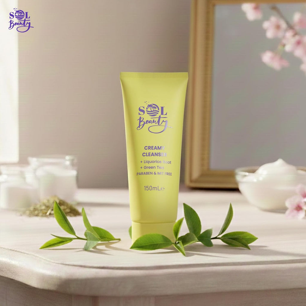 Sol Beauty Creamy Face Cleanser – Gentle Face Wash, Hydrating Facial Cleanser, Deep-Cleansing Treatment with Hyaluronic Acid & Niacinamide for Radiant, Healthy-Looking Skin – 150ml