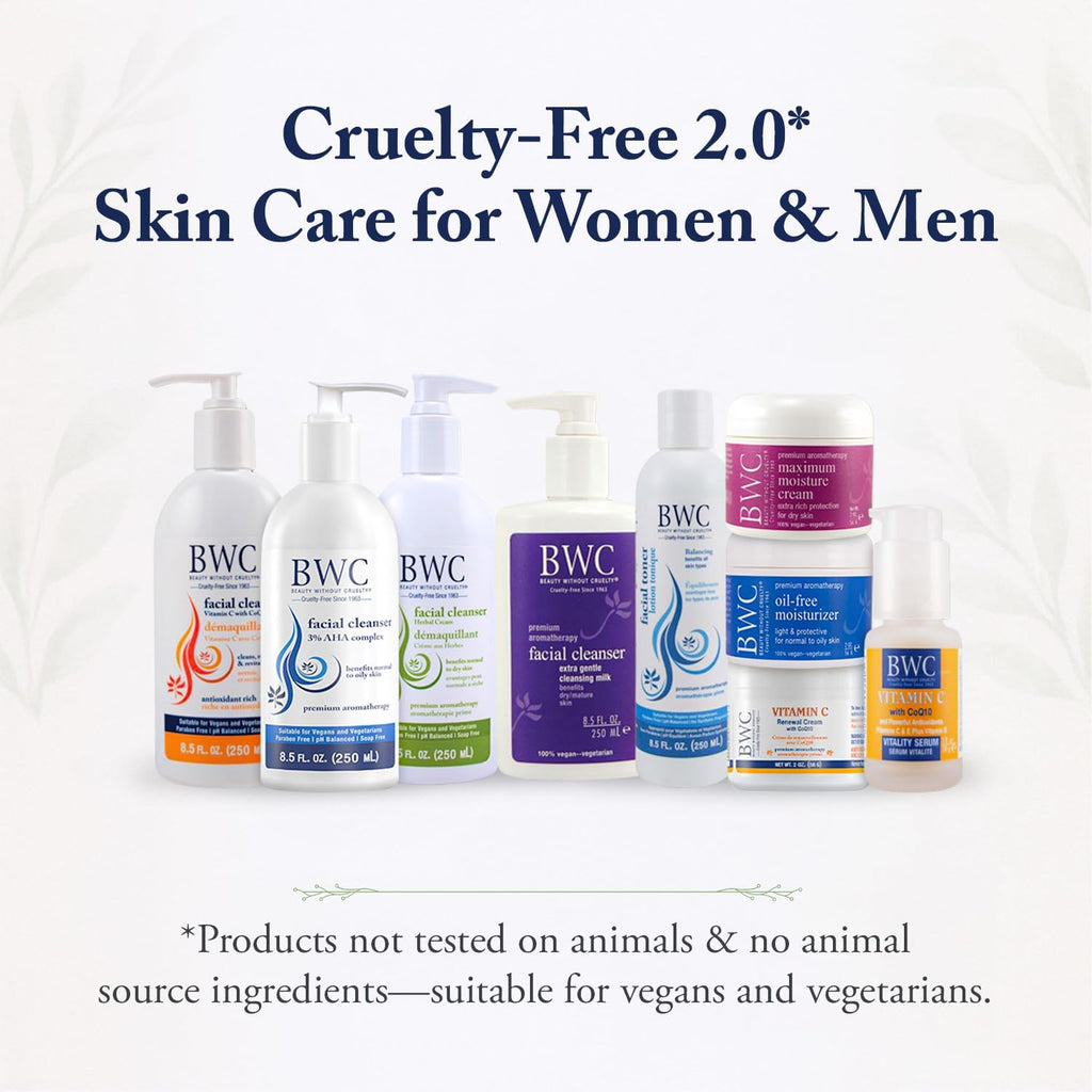 Nettoyant Visage AHA Beauty Without Cruelty – Nettoyant Exfoliant aux Ingrédients Botaniques et Huiles Essentielles, Bénéfique pour les Peaux Normales à Grasses, Végan et Non Testé sur les Animaux, 250 ml