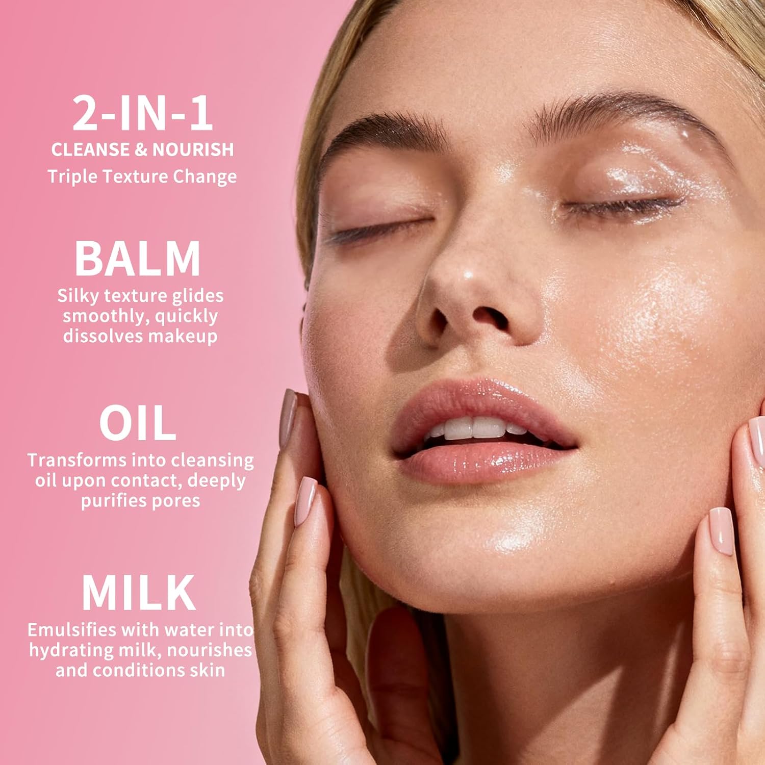 dewyhour Rose Serum Collagen Cleansing Balm - Gentle Melting Makeup Remover & Pore Cleanser, Hydrating Face Cleanser for All Skin Types | Vegan Korean Skincare 2.46oz