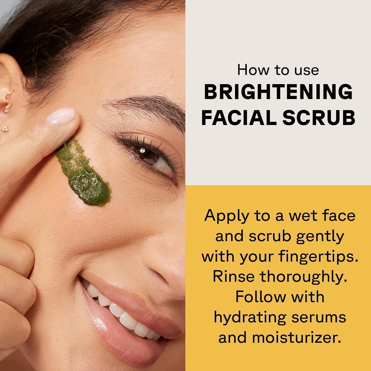 Acure Brightening Facial Scrub - Exfoliating Face Wash, Gentle Daily Scrubber & Exfoliator for Women & Men for Radiant Skin, Cleansing Wash with Sea Kelp & French Green Clay - 118ml