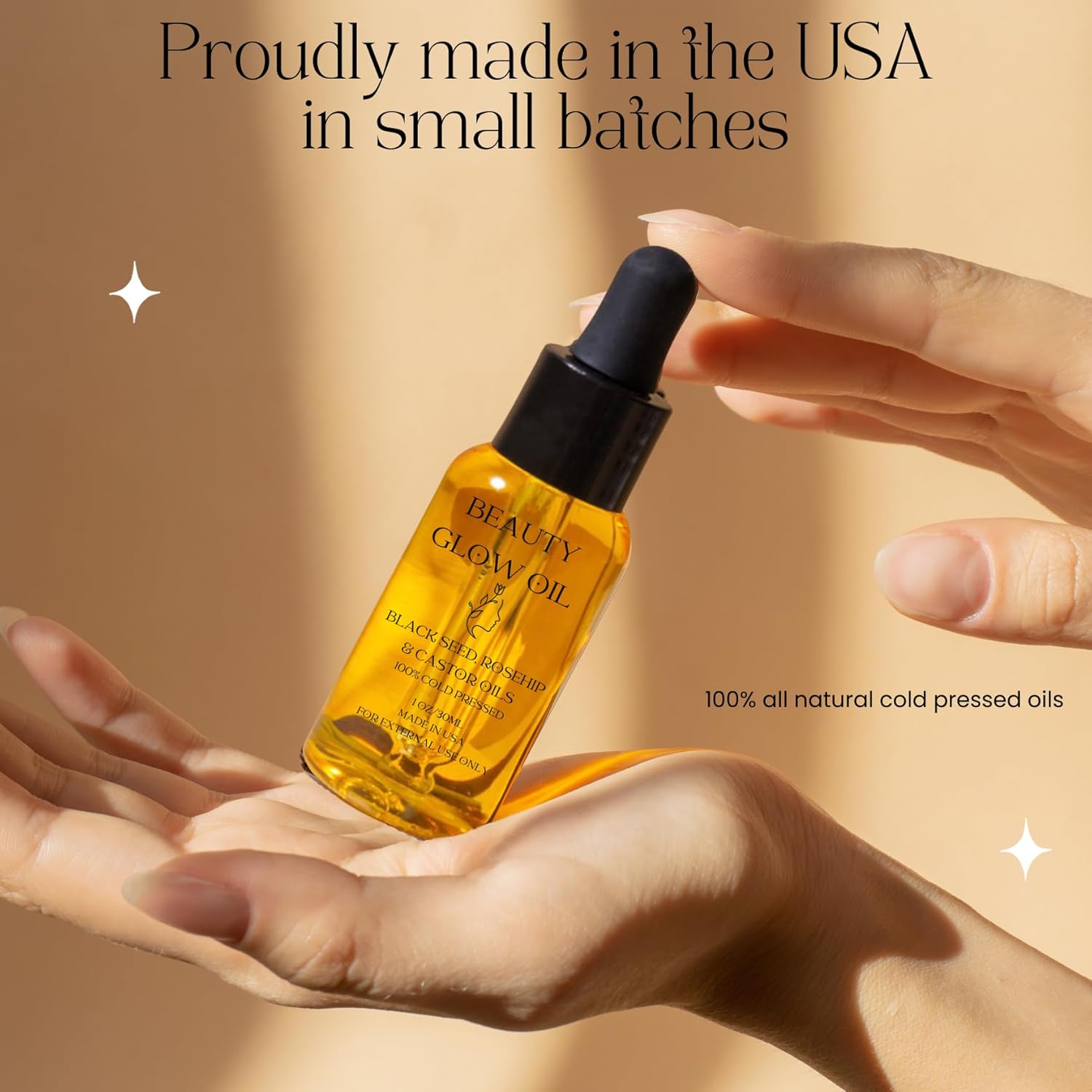 Huile de cumin noir, huile de rose musquée, huile de ricin bio pressée à froid pour le visage, hydratant anti-âge miracle, sérum facial, soins naturels de la peau, fortifiant, hydrate la peau, huile de beauté hydratante et éclatante, 30 ml