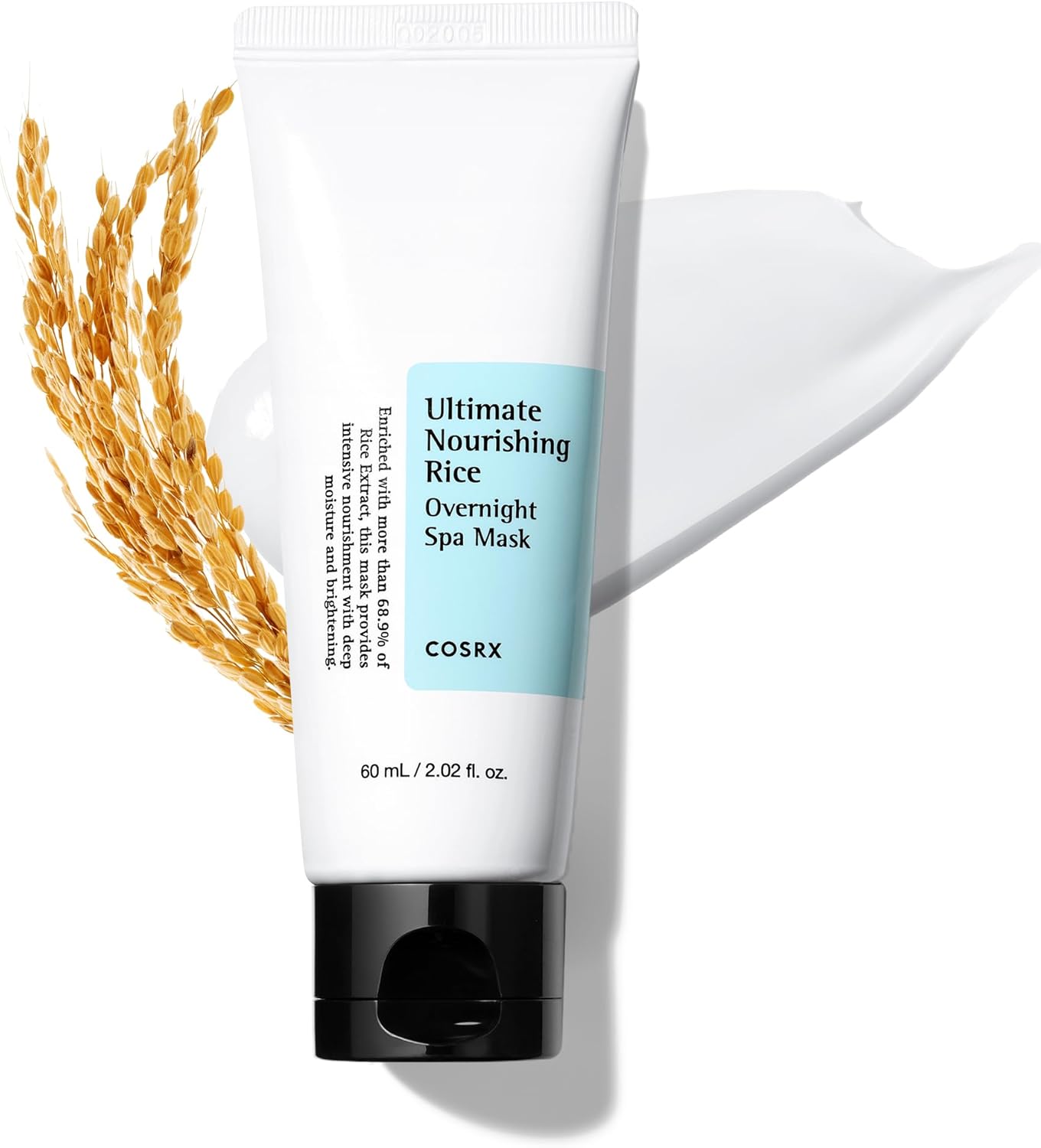 COSRX Masque de nuit spa nourrissant ultime au riz 60ml | Extrait de riz 68% et Niacinamide 2% | Soin coréen, Non testé sur les animaux, Sans parabène