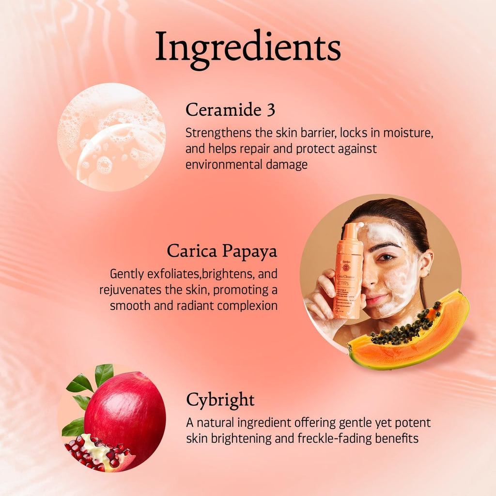 Indulgeo Essentials CERA CLEANSE - Ceramide Foaming Face Wash, 150ml - For All Skin Types | 100% Organic, Hand Made Ceramide Face Wash