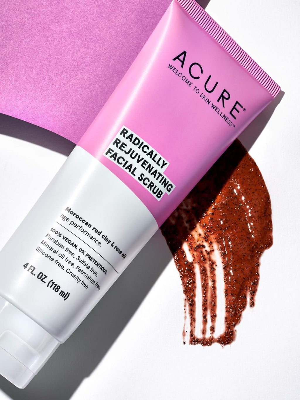 Acure Brightening Facial Scrub - Exfoliating Face Wash, Gentle Daily Scrubber & Exfoliator for Women & Men for Radiant Skin, Cleansing Wash with Sea Kelp & French Green Clay - 118ml
