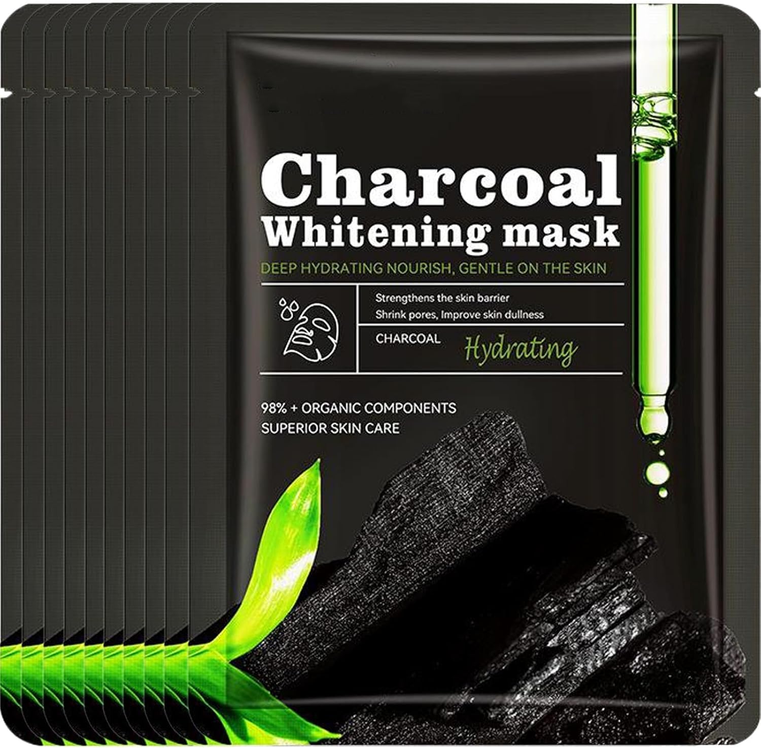 Lot de 10 masques en tissu pour tous types de peaux, hydratants et nourrissants, adaptés aux peaux sensibles. Masque nettoyant en profondeur, ingrédients naturels, formule affinant les pores pour une peau nette.