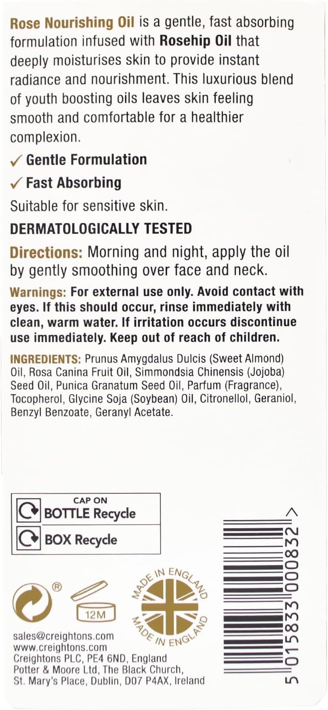 Balance Active Formula Rose Nourishing Oil, 30 ml. Facial Oils for Women | Deeply Moisturises & Strengthens Skin Barrier, Fast-Absorbing Face Oil