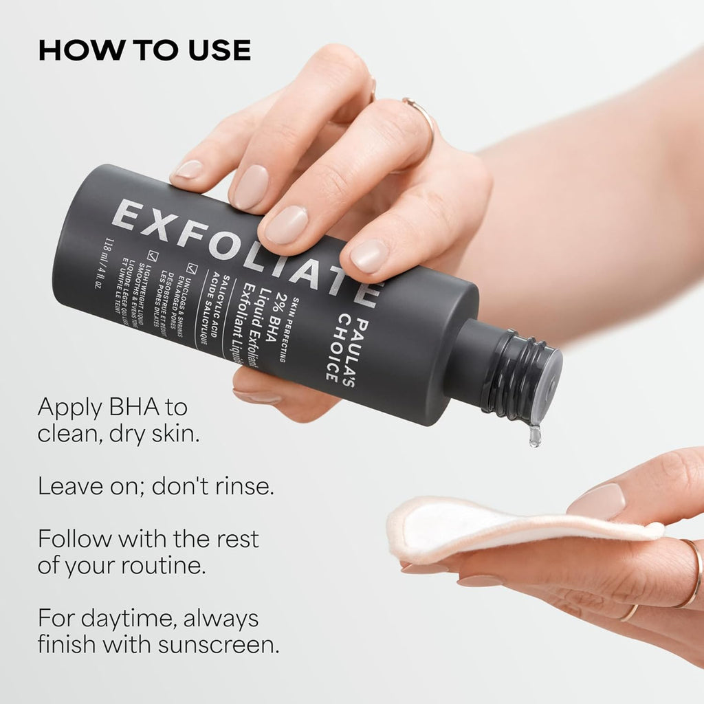 Exfoliant liquide Paula's Choice Skin Perfecting 2% BHA à l'acide salicylique, exfoliant doux pour le visage contre les points noirs, les pores dilatés, les rides et ridules, format voyage, flacon de 30 ml
