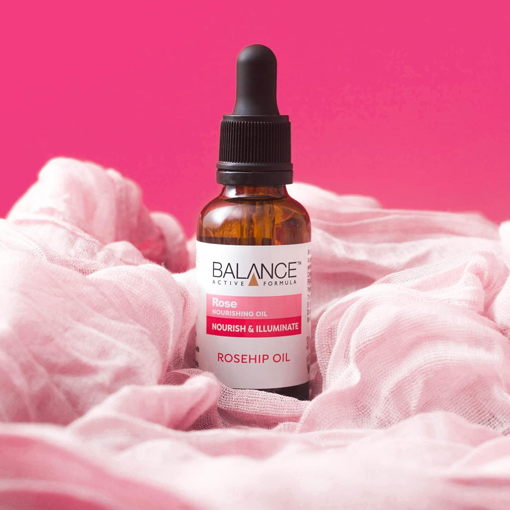 Balance Active Formula Rose Nourishing Oil, 30 ml. Facial Oils for Women | Deeply Moisturises & Strengthens Skin Barrier, Fast-Absorbing Face Oil