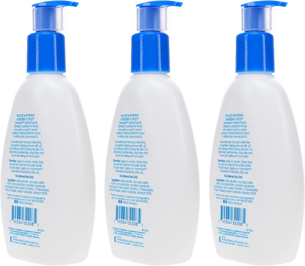 Nettoyant doux pour le visage Vanicream avec distributeur à pompe - 237 ml - Formulé sans irritants courants pour les peaux sensibles
