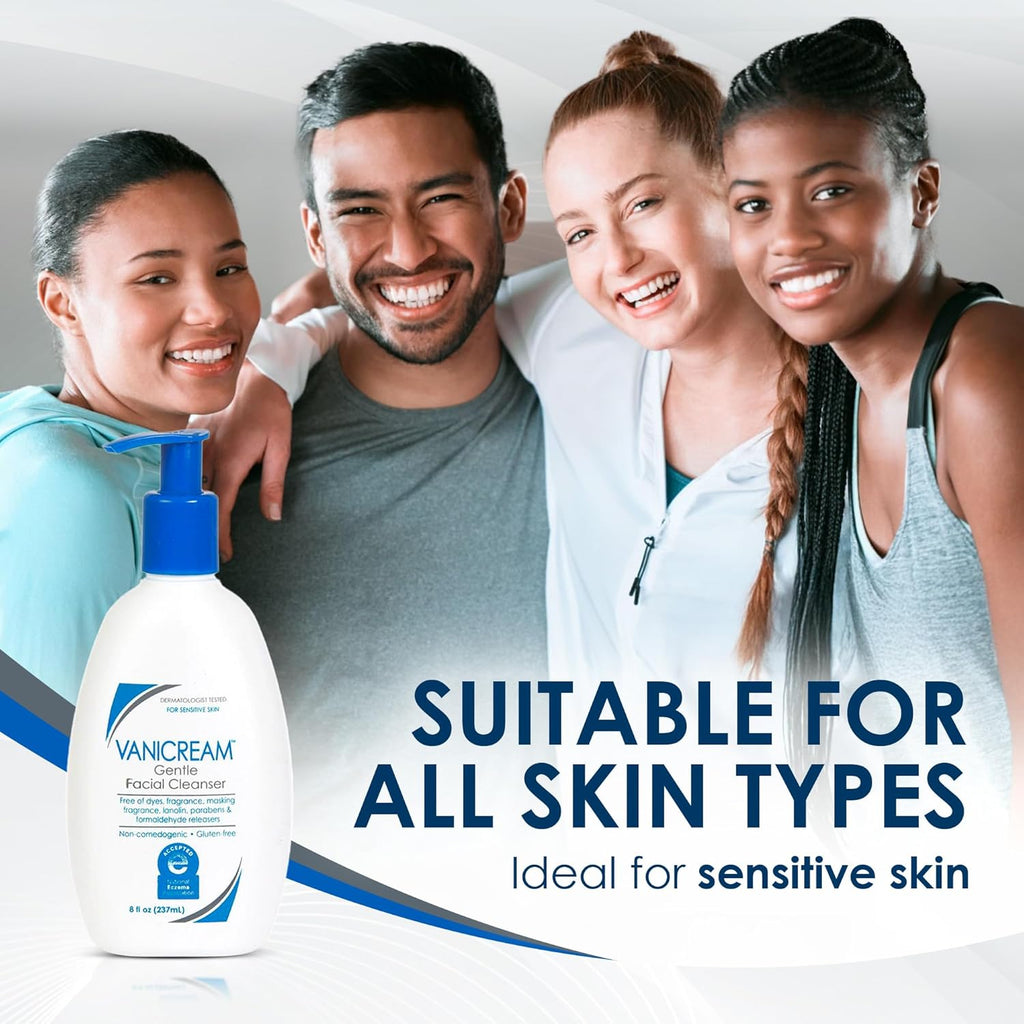 Nettoyant doux pour le visage Vanicream avec distributeur à pompe - 237 ml - Formulé sans irritants courants pour les peaux sensibles