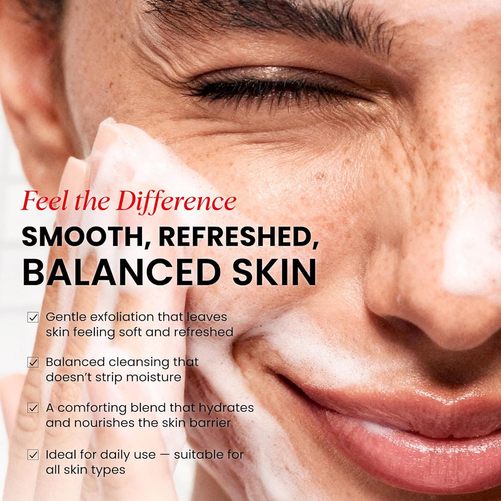 Gommage exfoliant Koji White pour le visage, nettoyant doux pour le visage avec 1% de poudre de noix, AHA, dipalmitate d'acide kojique et acide hyaluronique | Hydratant, sans parfum, végétalien, 100 ml (3,38 fl oz)