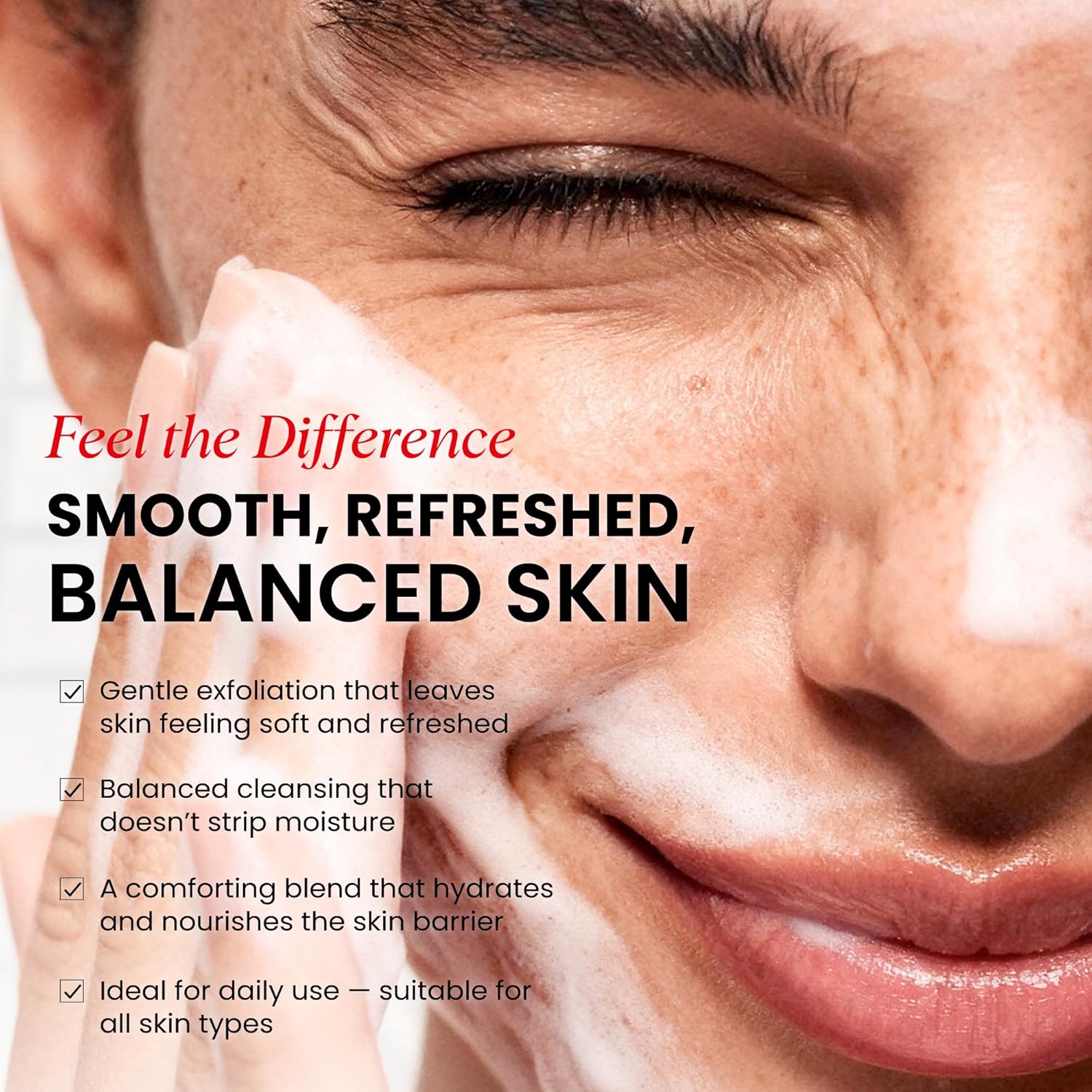 Gommage exfoliant Koji White pour le visage, nettoyant doux pour le visage avec 1% de poudre de noix, AHA, dipalmitate d'acide kojique et acide hyaluronique | Hydratant, sans parfum, végétalien, 100 ml (3,38 fl oz)