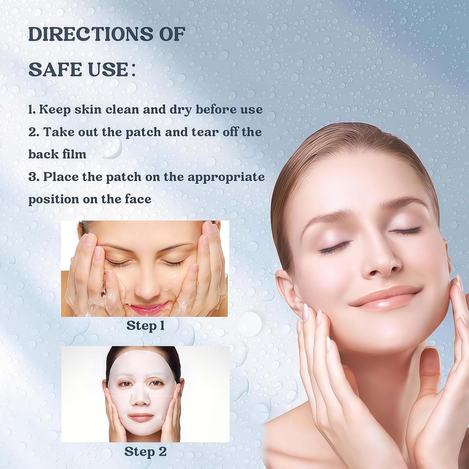 Masque facial au bio-collagène - Masque facial hydratant intense pour la nuit, soin coréen, traitements et masques faciaux pour femmes - Raffermissant et hydratant, lot de 4 (boîte bleue)