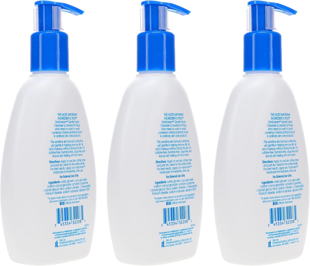 Nettoyant doux pour le visage Vanicream avec distributeur à pompe - 237 ml - Formulé sans irritants courants pour les peaux sensibles